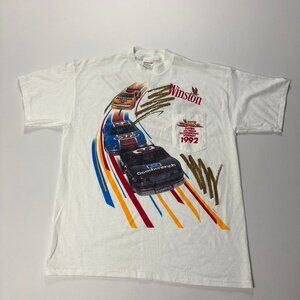 Vintage Nascar Winston Cup Racing T Shirt White Sz XL Deadstock 1992 MI AOP